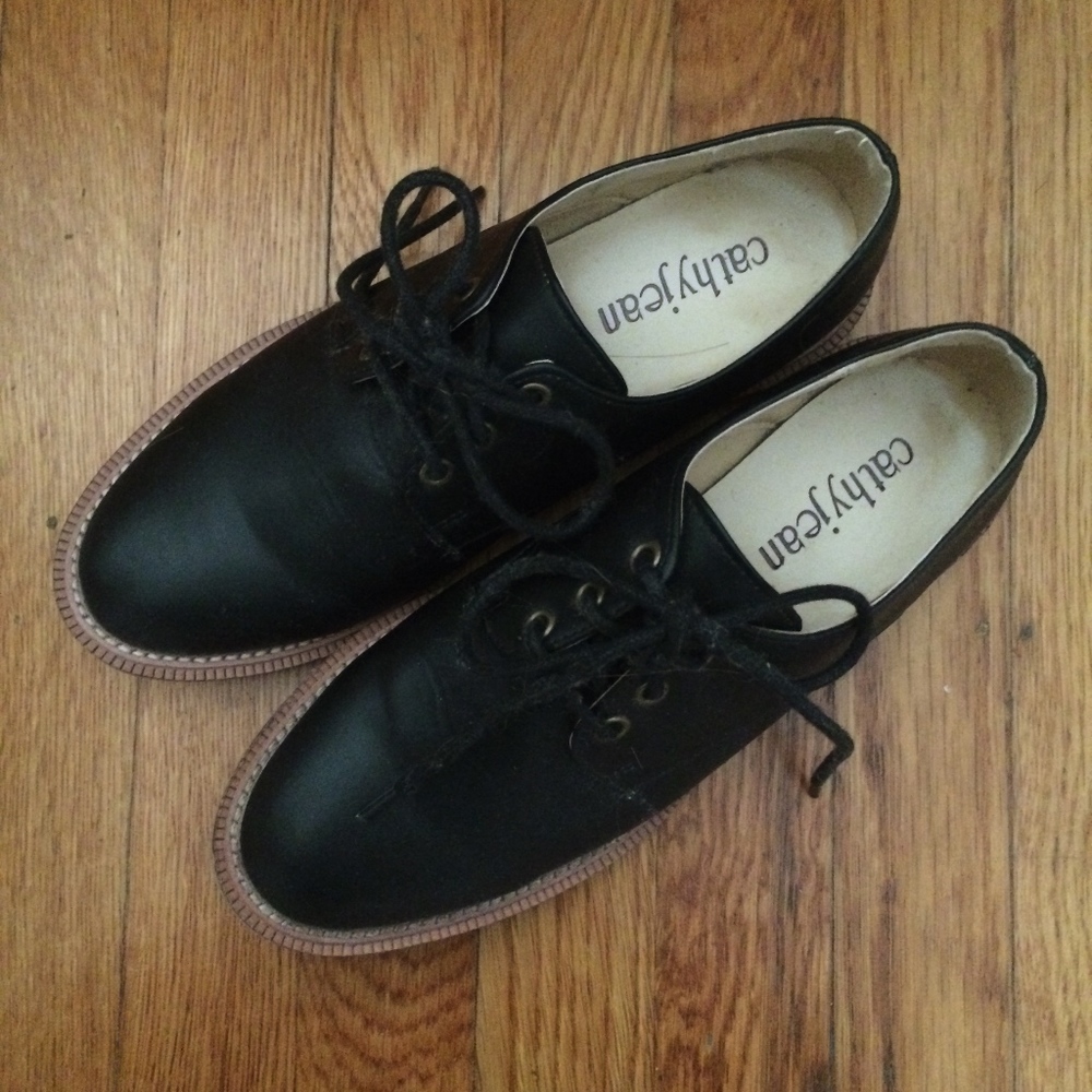 Cathy Jean Black Oxfords US 5.5